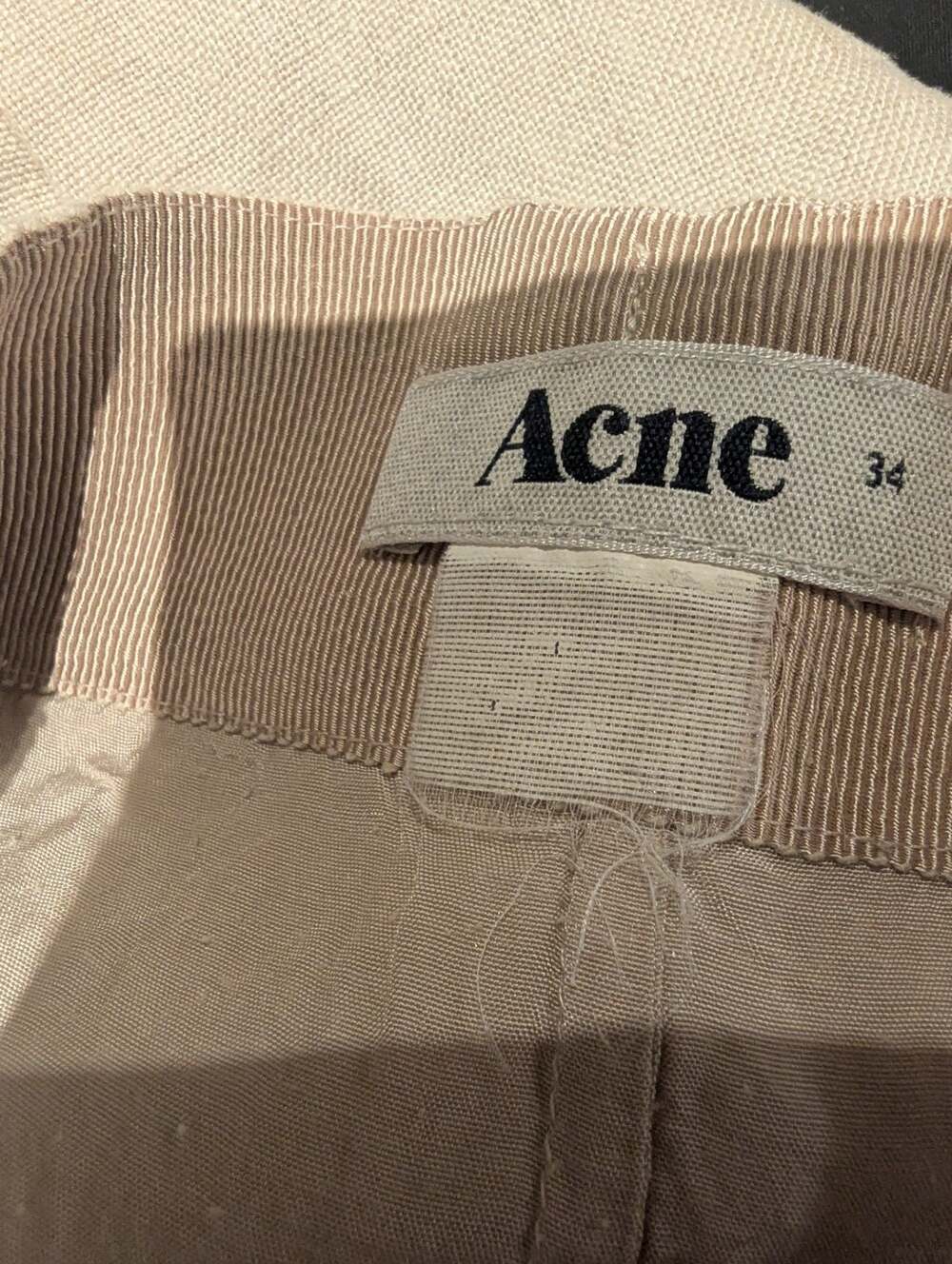 Acne Studios Ginger Linen Raw Hem Zip Detail Skirt